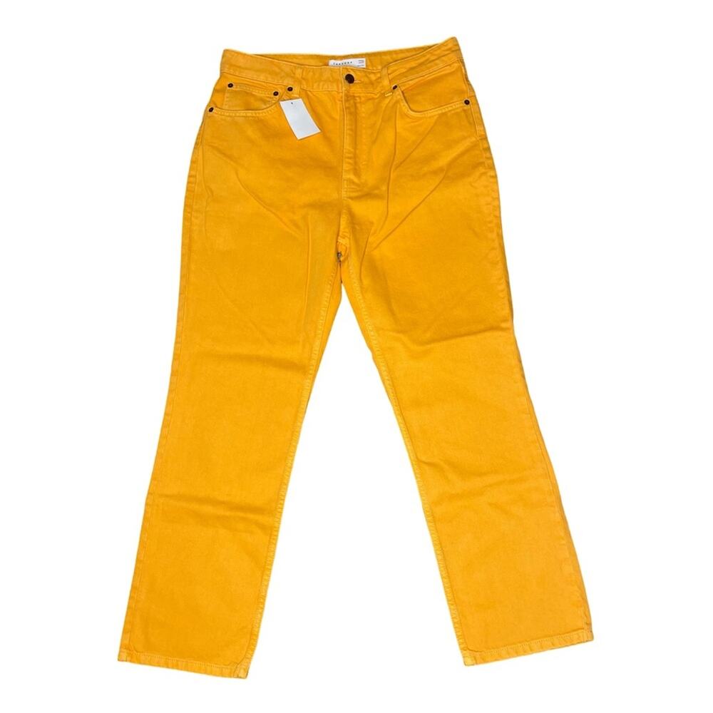 Topshop High Waist Dad Jeans Orange Women’s Sz 10 - Picture 2 of 7